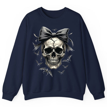 Gothic Skull with Bow gothic skull Sweatshirt Navy product mockup