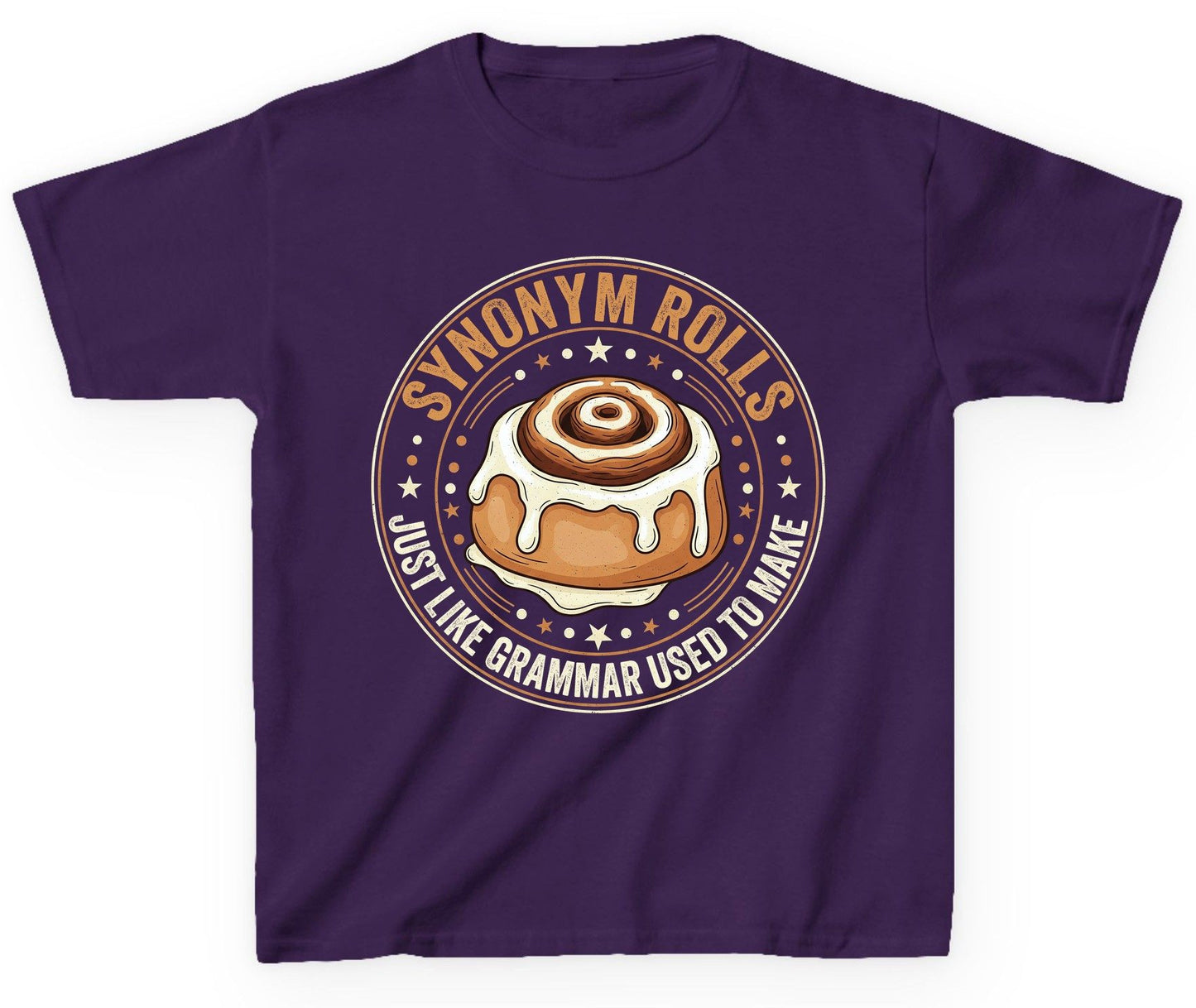 Synonym Rolls Just Like Grammar Used to Make grammar puns Youth T-Shirt Purple product mockup