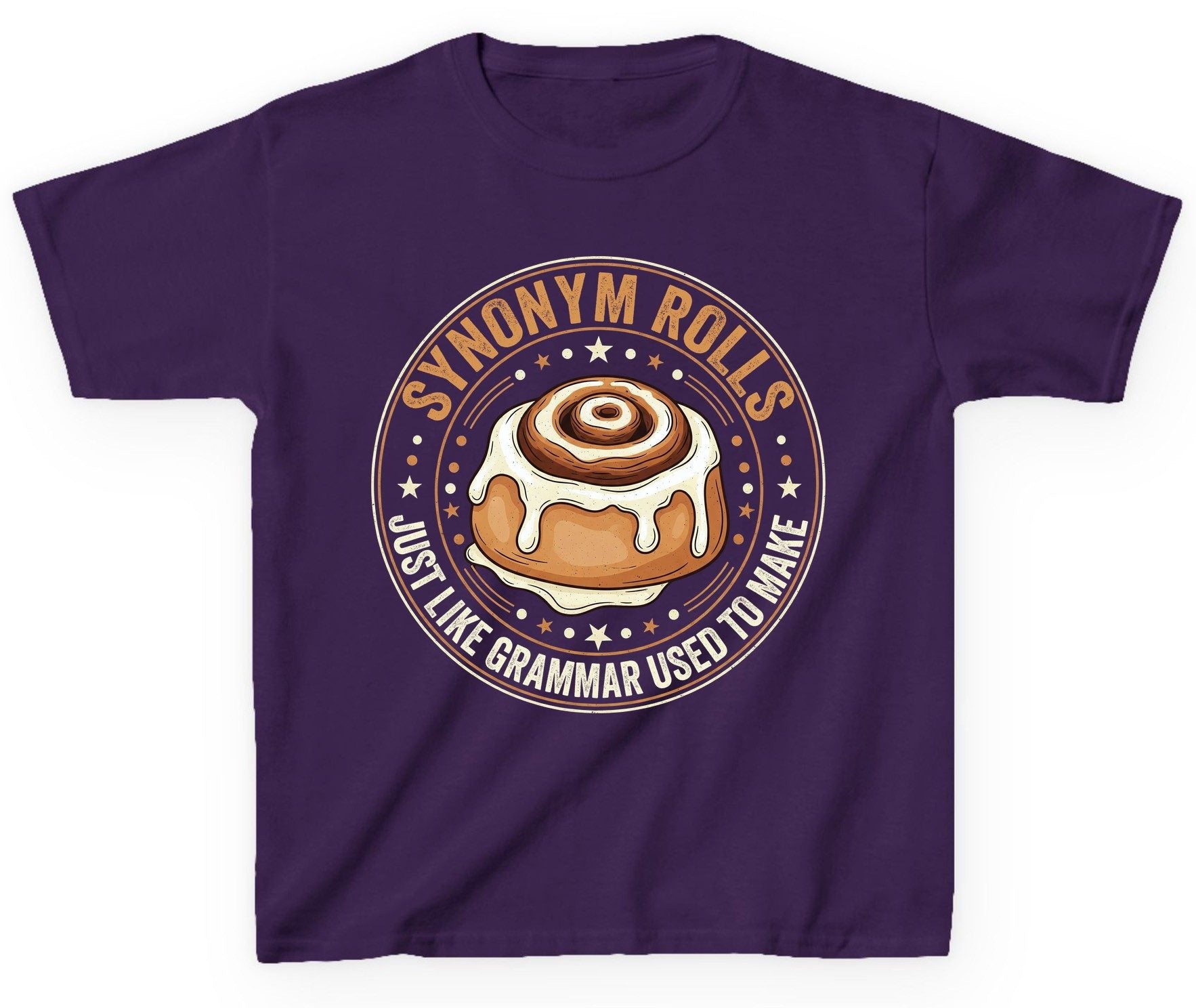 Synonym Rolls Just Like Grammar Used to Make grammar puns Youth T-Shirt Purple product mockup