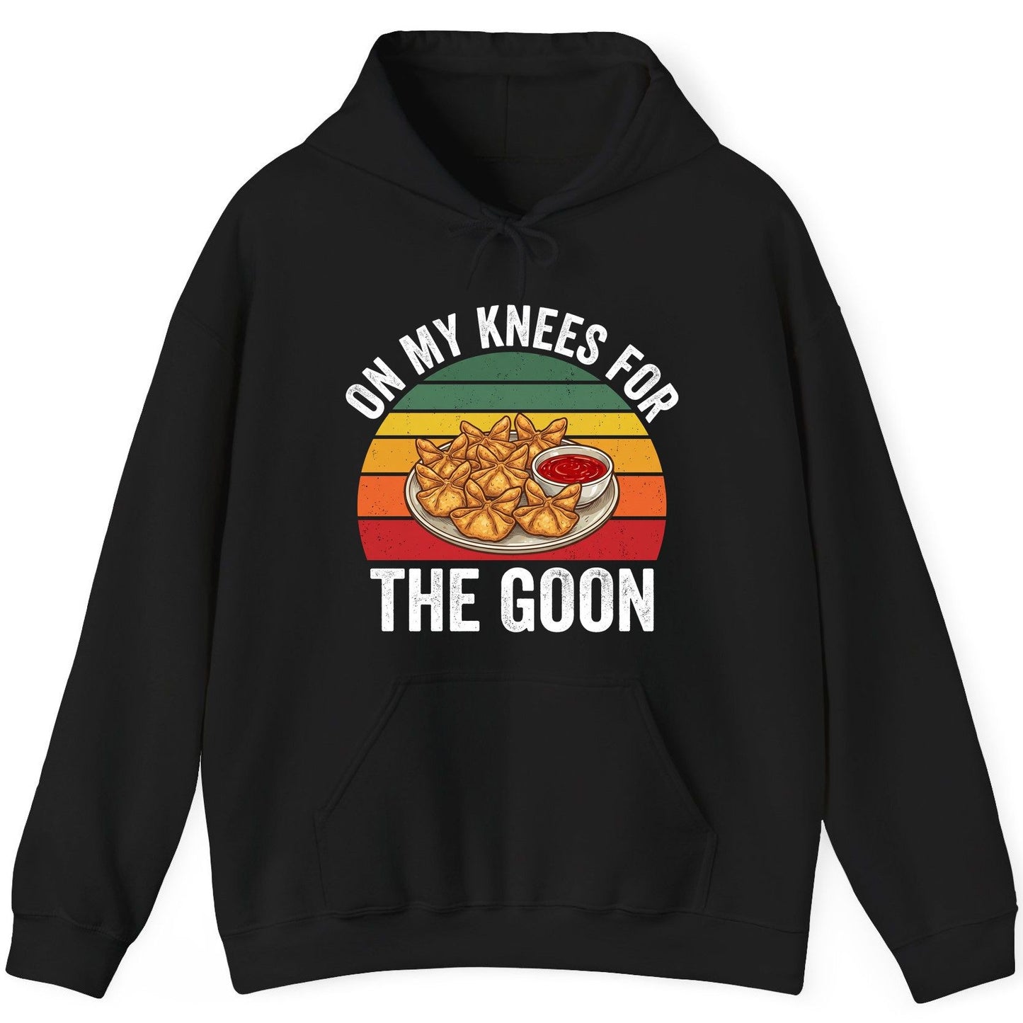 On My Knees for the Goon crab rangoon Hoodie Black product mockup