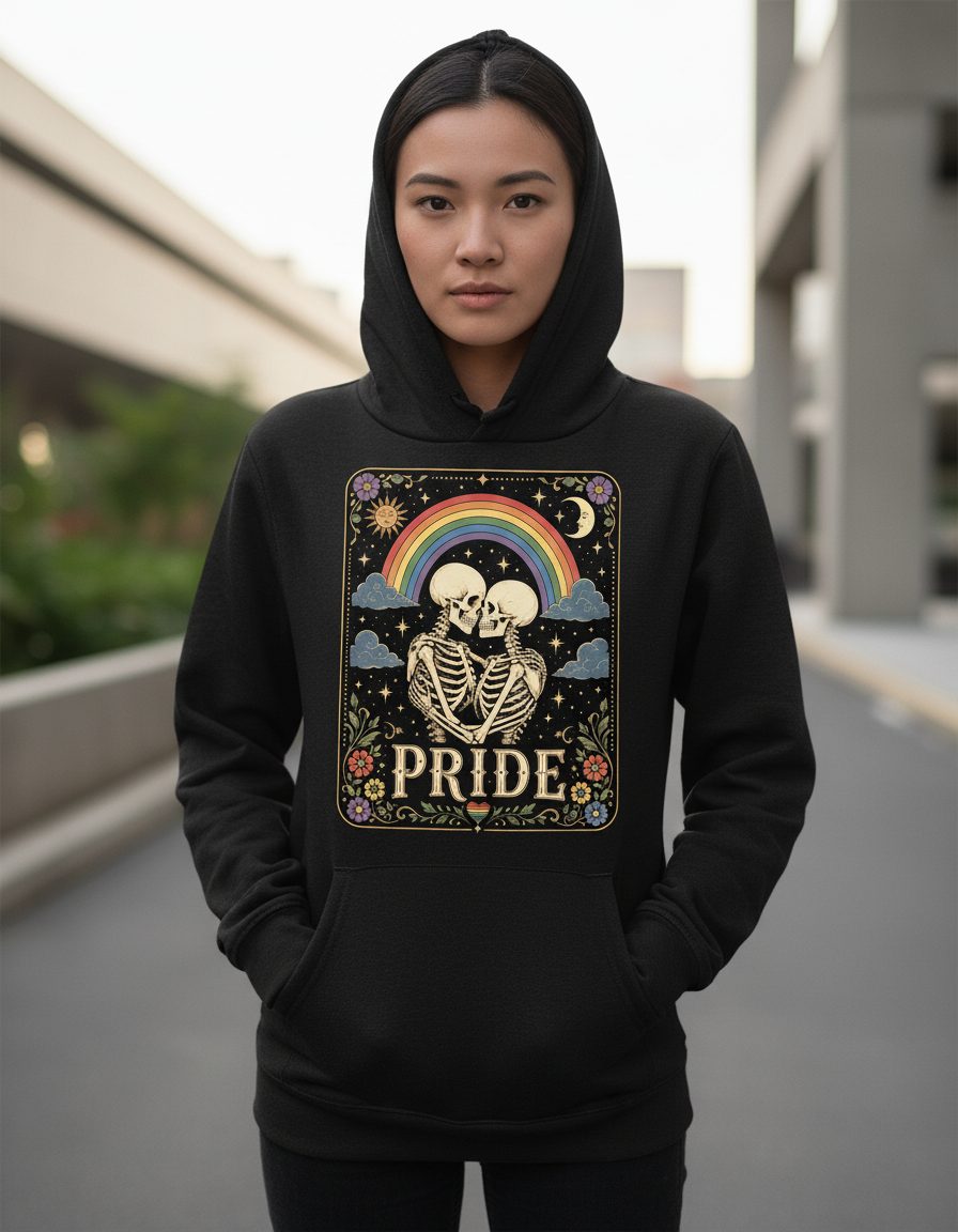 Pride Vintage Lgbtq Hoodie - product mockup - Black