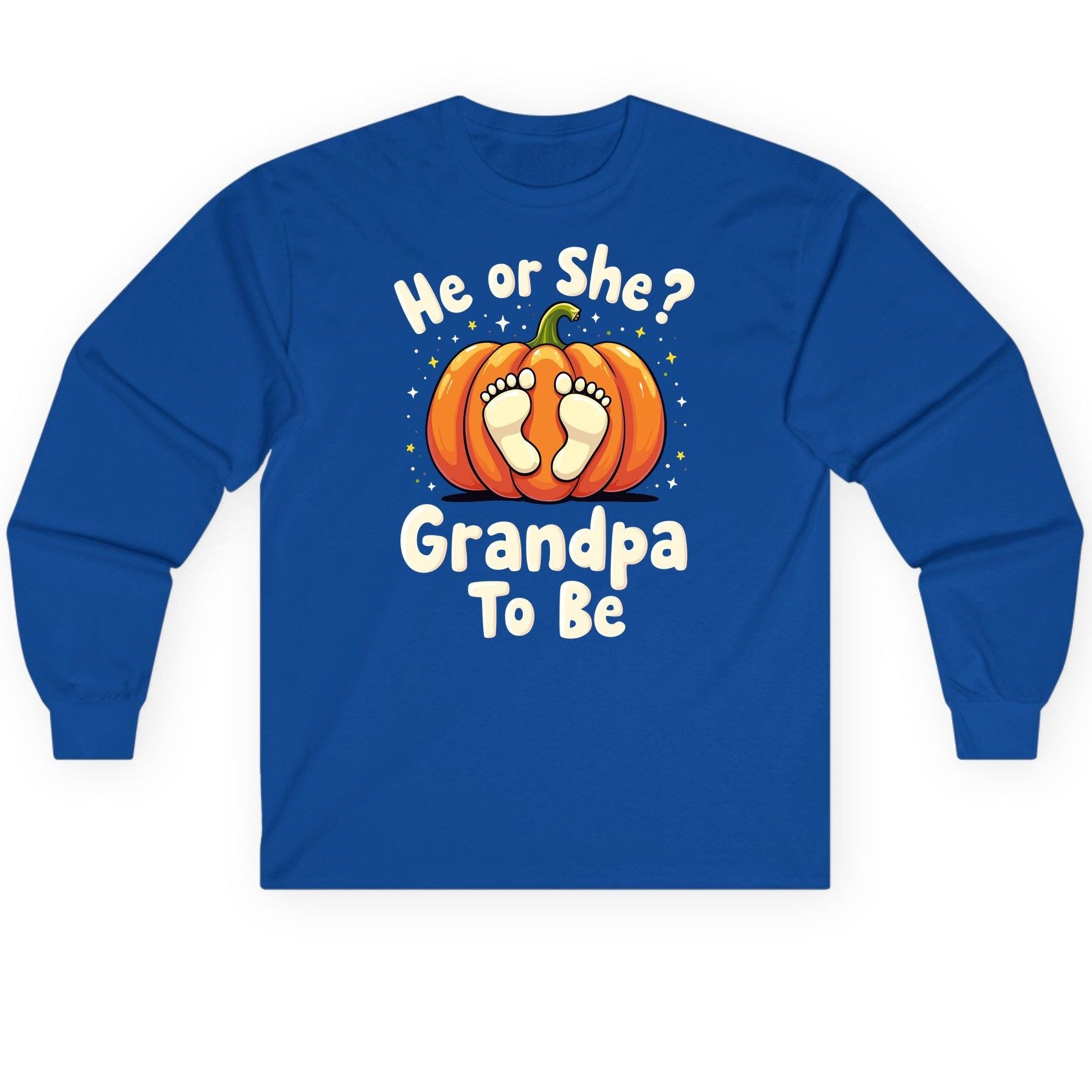 He or She Grandpa to Be gender reveal Long Sleeve Tee Royal product mockup