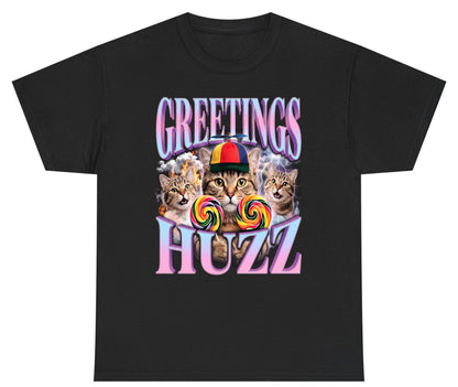 Greetings Huzz Funny Cats Youth T-Shirt - product mockup - Black