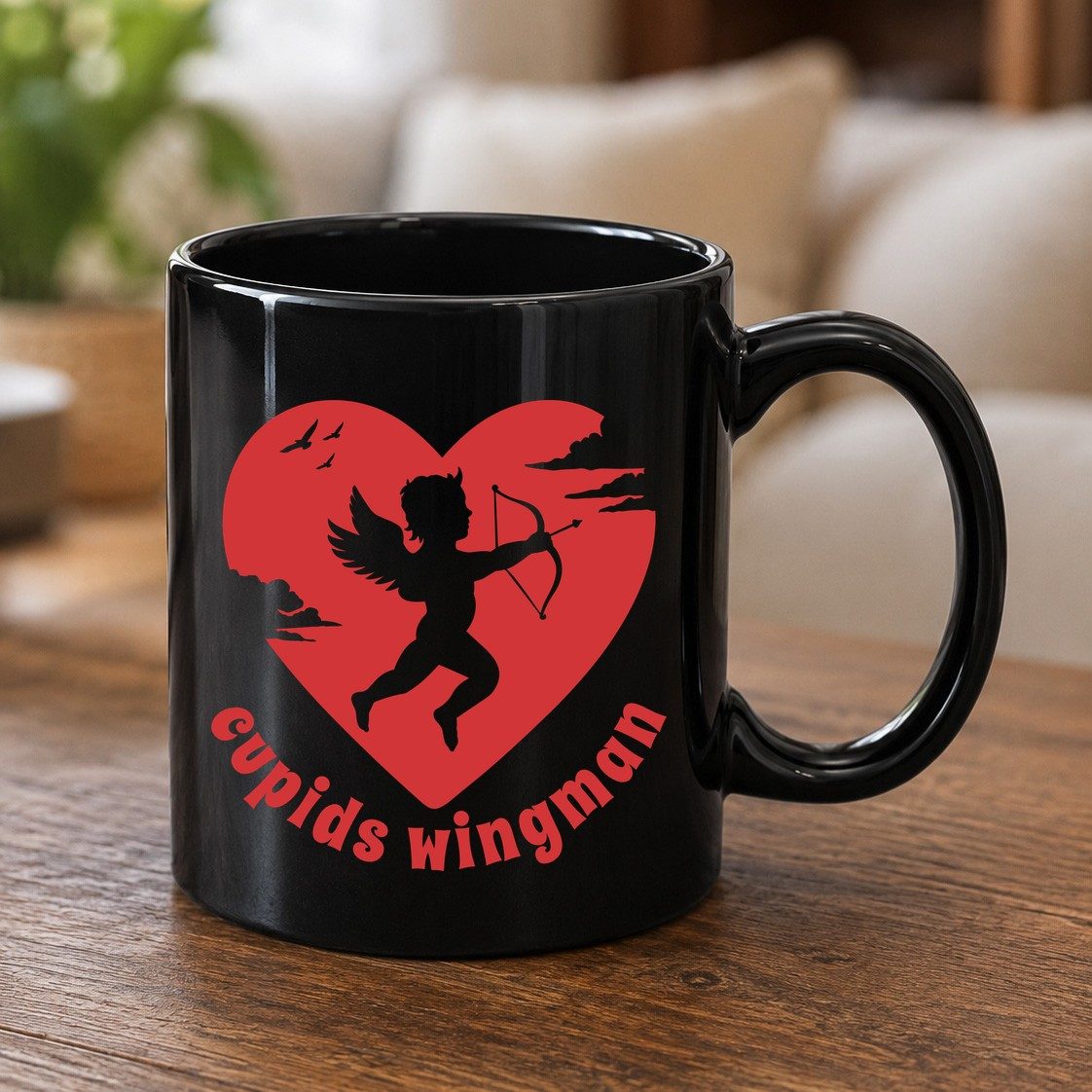 Cupids Wingman cupid Black Mug Black product mockup
