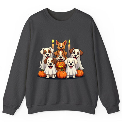 Cute Ghost Dogs Halloween Halloween dogs Sweatshirt Dark Heather product mockup
