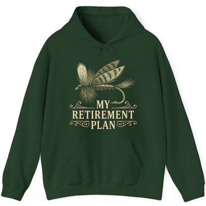 My Retirement Plan fly fishing Hoodie Forest Green product mockup