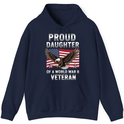 Proud Daughter of a World War Ii Veteran wwii veteran family Hoodie Navy product mockup