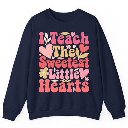 I Teach the Sweetest Little Hearts teaching Sweatshirt Navy product mockup