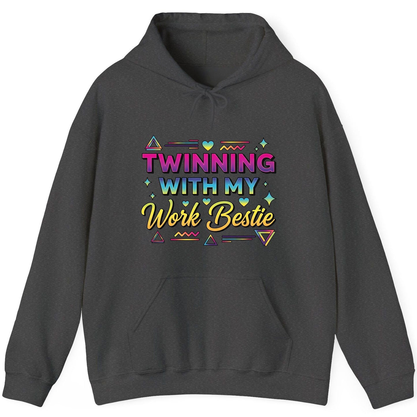 Twinning with My Work Bestie work bestie Hoodie Dark Heather product mockup