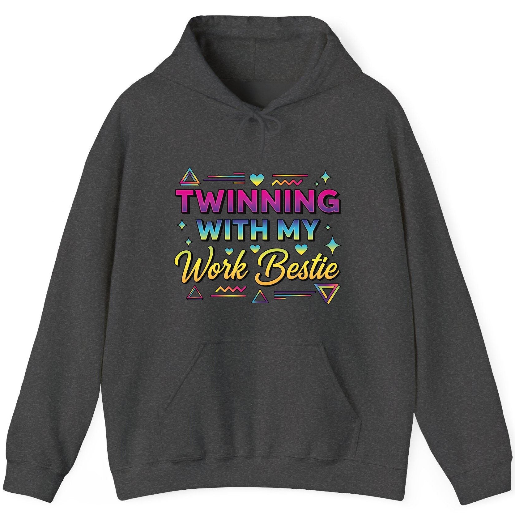 Twinning with My Work Bestie work bestie Hoodie Dark Heather product mockup
