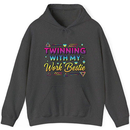 Twinning with My Work Bestie work bestie Hoodie Dark Heather product mockup