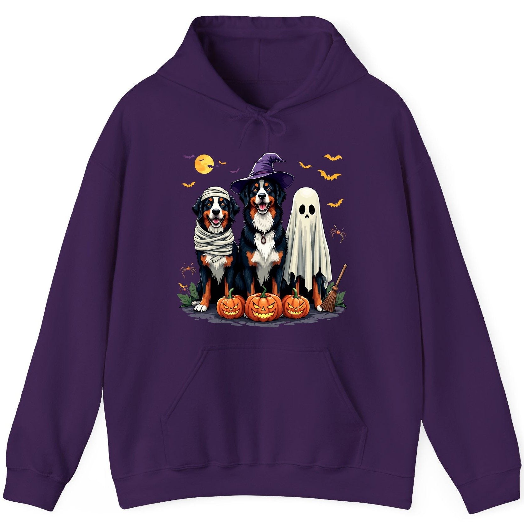 Halloween Bernese Mountain Dogs bernese mountain dog Hoodie Purple product mockup