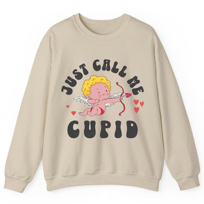 Just Call Me Cupid cupid Sweatshirt Sand product mockup