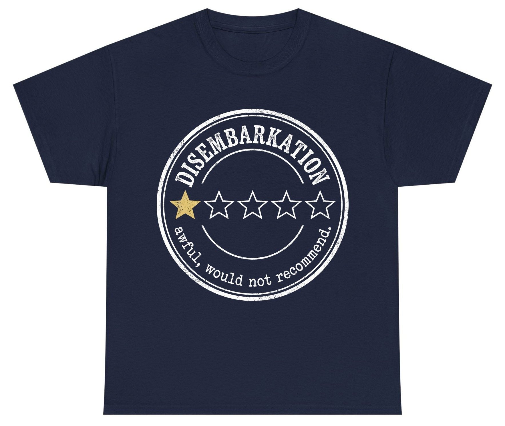 Disembarkation Awful, Would Not Recommend cruise disembarkation Youth T-Shirt Navy product mockup
