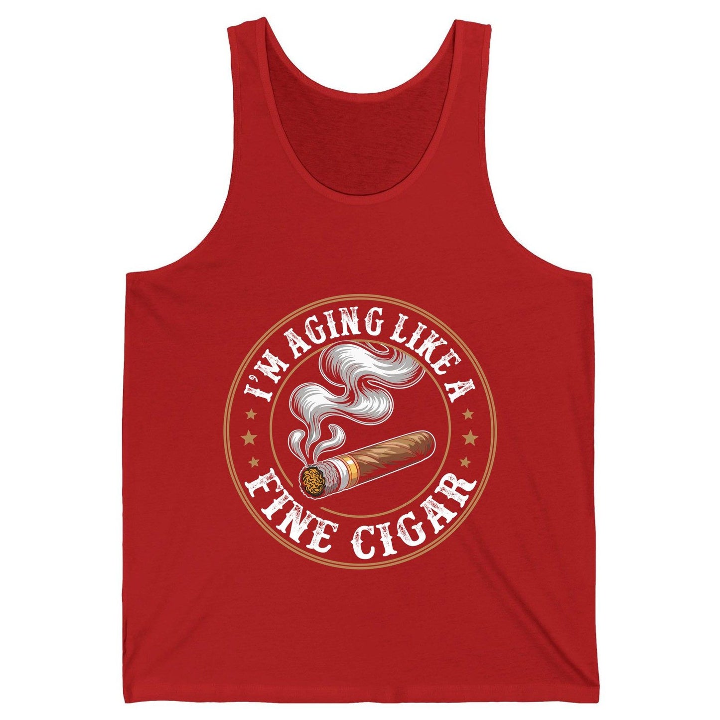 I'm Aging Like a Fine Cigar cigar smoking Tank Top Red product mockup
