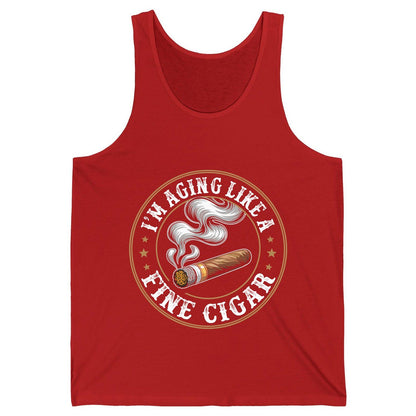 I'm Aging Like a Fine Cigar cigar smoking Tank Top Red product mockup