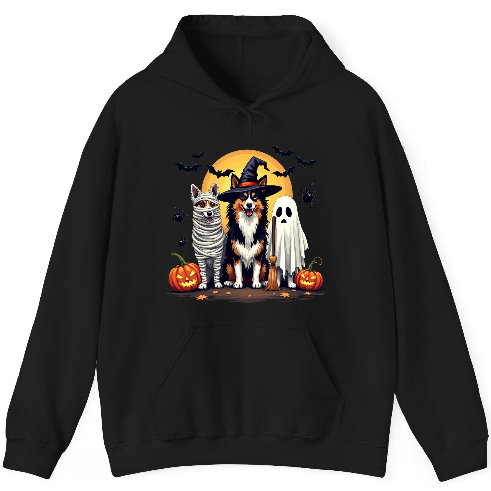 Halloween Dogs in Costumes Halloween dogs Hoodie Black product mockup