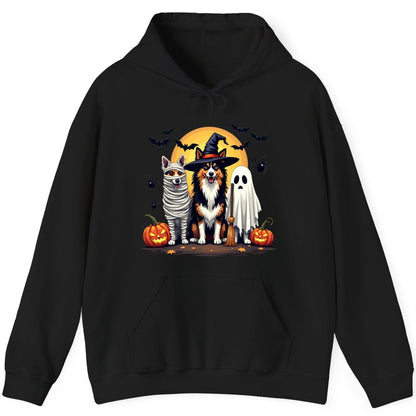 Halloween Dogs in Costumes Halloween dogs Hoodie Black product mockup
