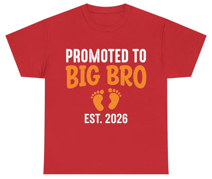 Promoted TO BIG BRO EST 2026 Pregnancy Announcement Youth T-Shirt - product mockup - Red
