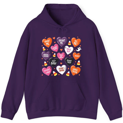 Spooky Halloween Conversation Hearts Halloween conversation hearts Hoodie Purple product mockup