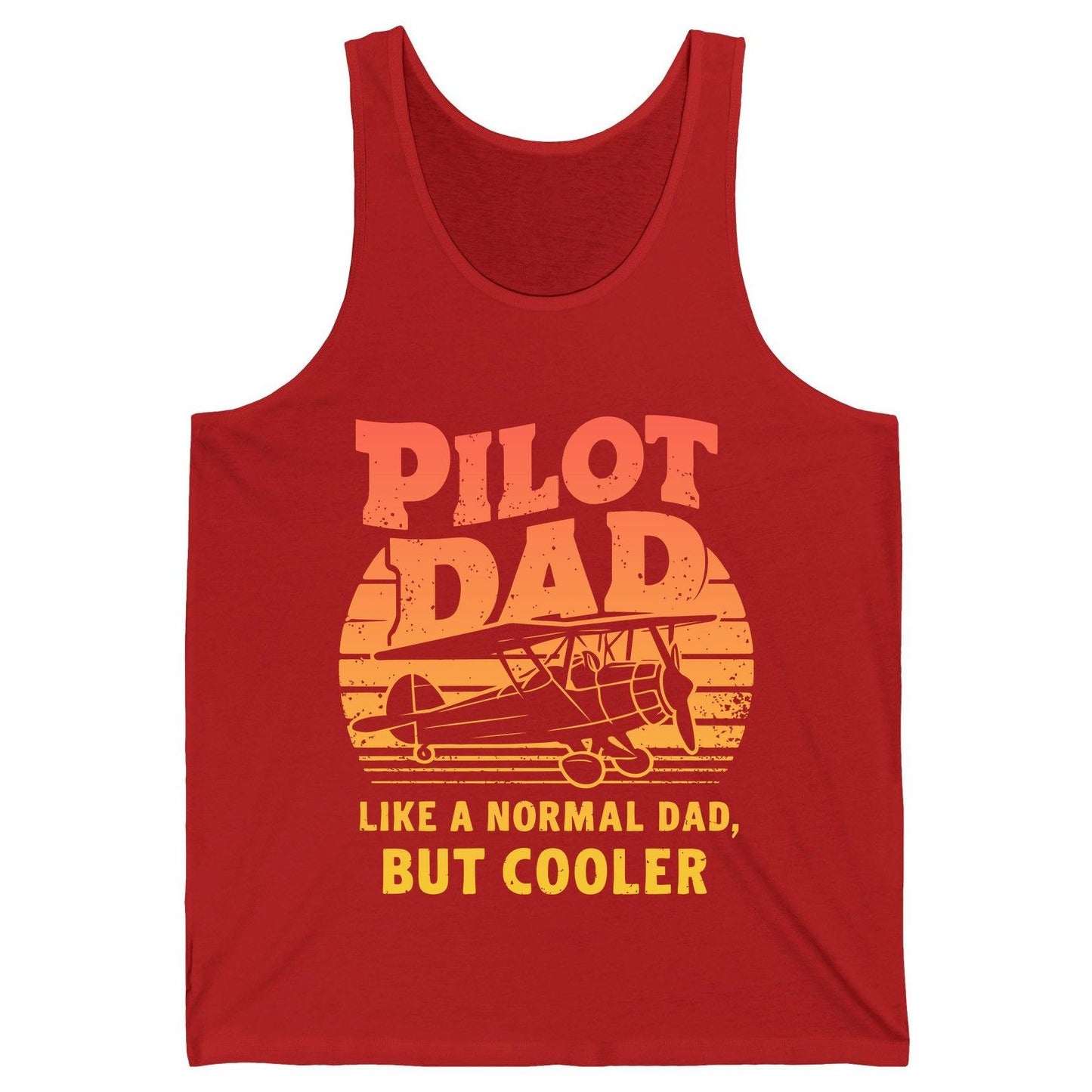 Pilot Dad Like a Normal Dad, but Cooler pilots Tank Top Red product mockup