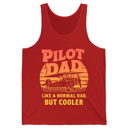 Pilot Dad Like a Normal Dad, but Cooler pilots Tank Top Red product mockup