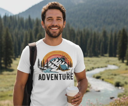 Seek Adventure camping T-Shirt White lifestyle mockup