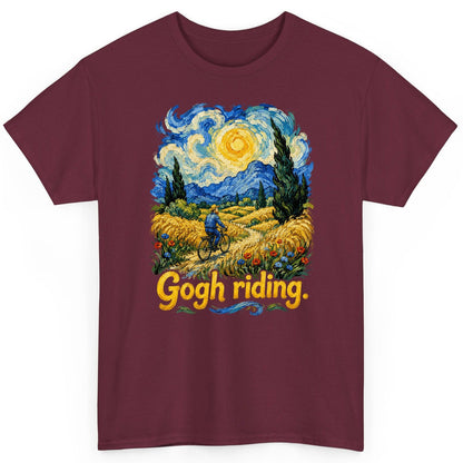 Gogh Riding van gogh art parody T-Shirt Maroon product mockup