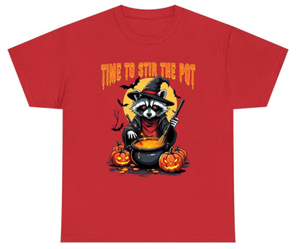 Time to Stir the Pot Halloween raccoon Youth T-Shirt Red product mockup