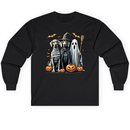 Halloween Weimaraner Dogs Halloween weimaraner dogs Long Sleeve Tee Black product mockup