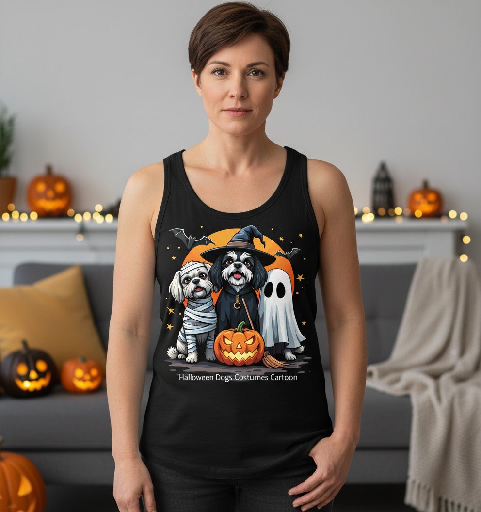 Halloween Dogs Costumes Halloween dogs Tank Top Black lifestyle mockup