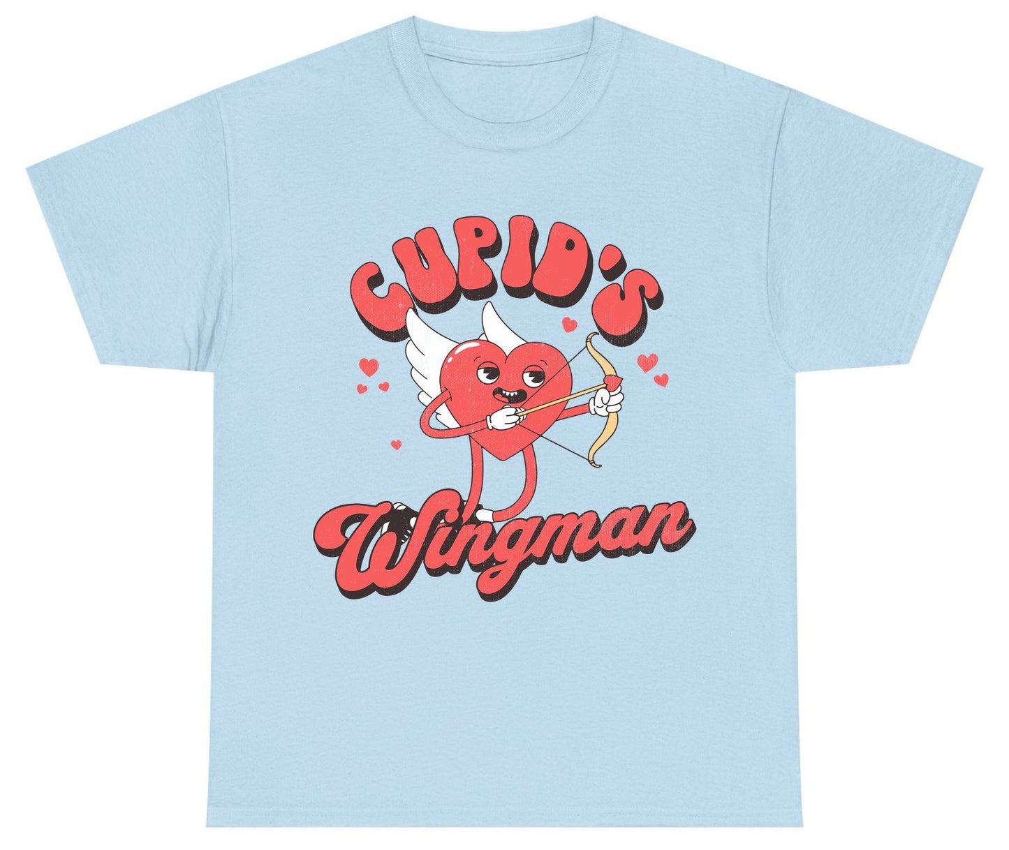 Cupid's Wingman Valentine's Day Youth T-Shirt Light Blue product mockup