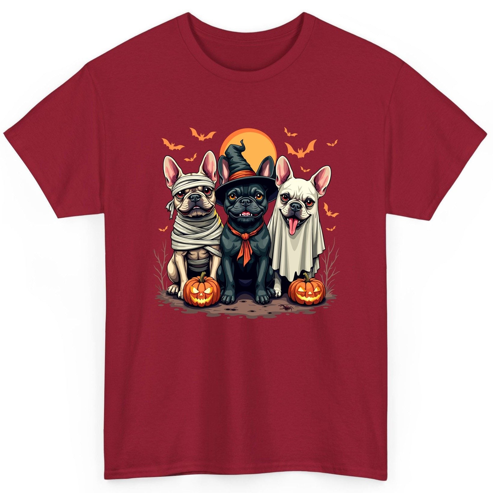 Halloween French Bulldogs Costumes french bulldogs T-Shirt Cardinal Red product mockup