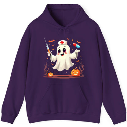 Cute Ghost Nurse Halloween ghost nurse Hoodie Purple product mockup