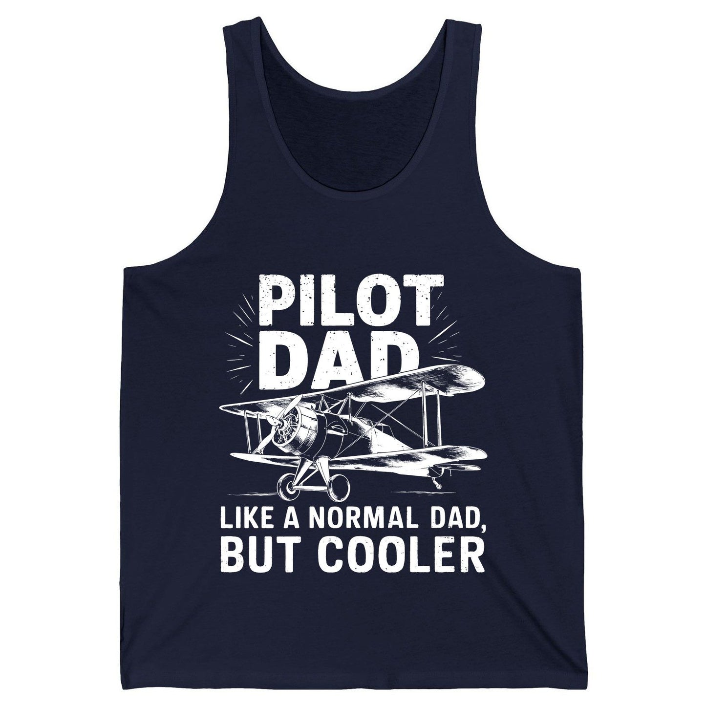 Pilot Dad, Like a Normal Dad, but Cooler pilot dad Tank Top Navy product mockup
