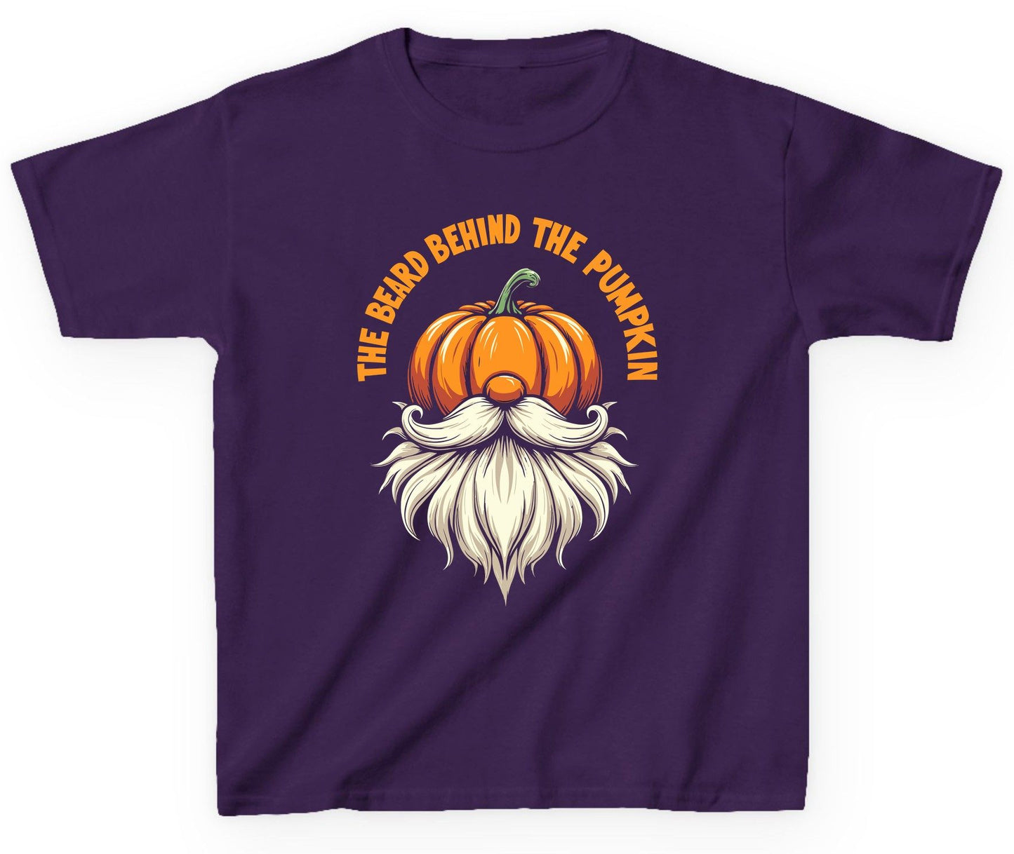 The Beard Behind the Pumpkin Halloween gnome Youth T-Shirt Purple product mockup
