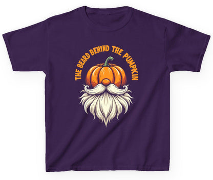 The Beard Behind the Pumpkin Halloween gnome Youth T-Shirt Purple product mockup