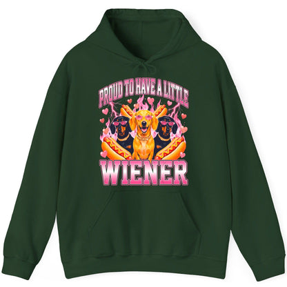 Proud to Have a Little Wiener dachshund Hoodie Forest Green product mockup