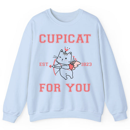 Cupicat Est 1823 for You cupid cat Sweatshirt Light Blue product mockup