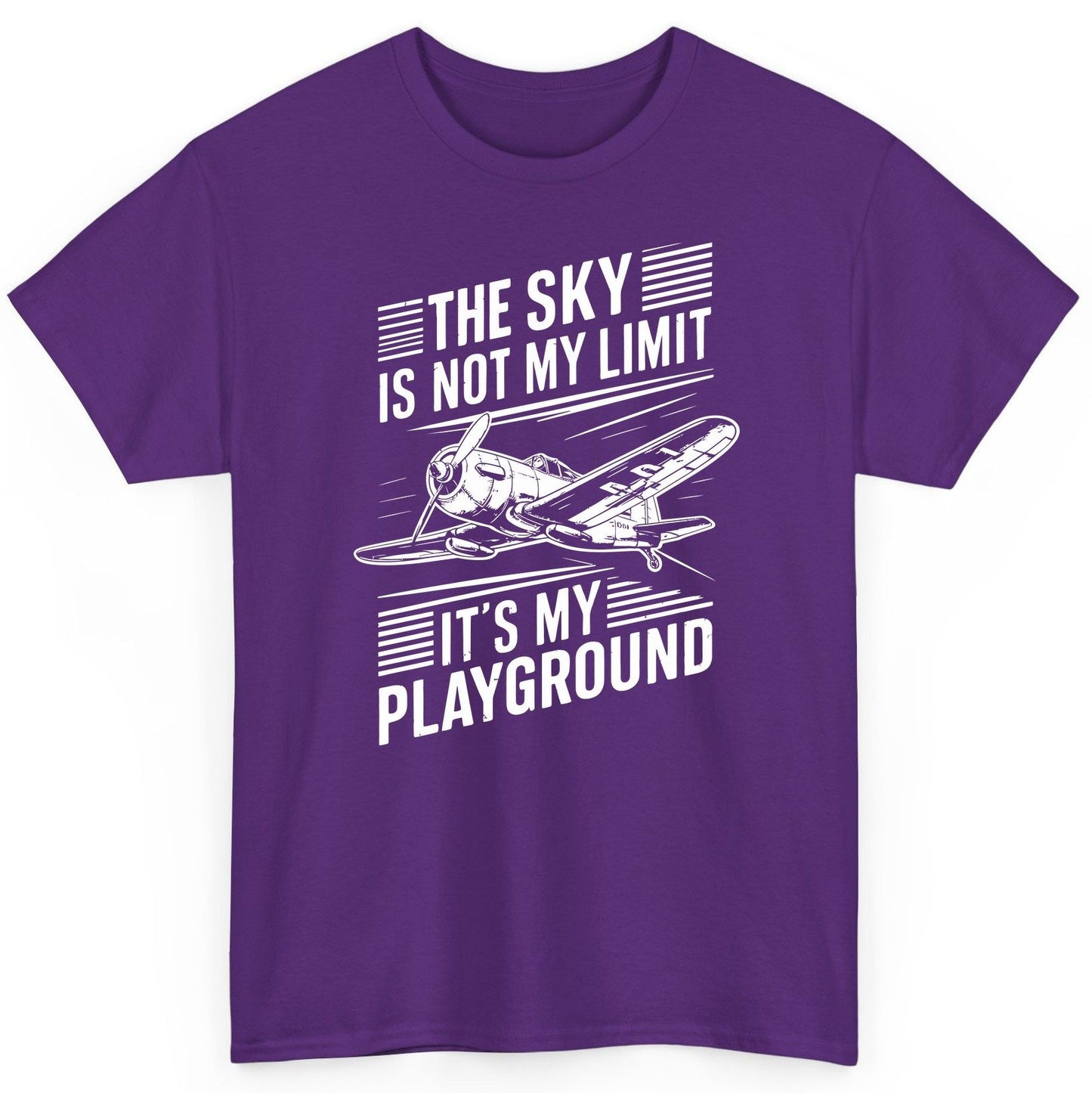 The Sky Is Not My Limit It's My Playground vintage airplane T-Shirt Purple product mockup