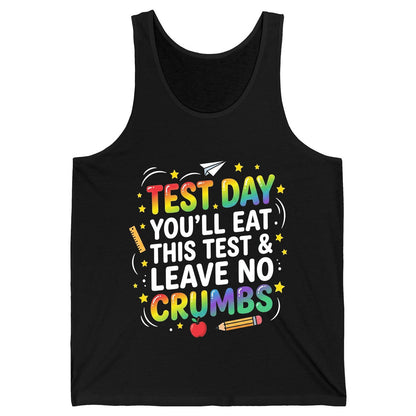 Test Day You'll Eat This Test & Leave No Crumbs Testing Tank Top - product mockup - Black