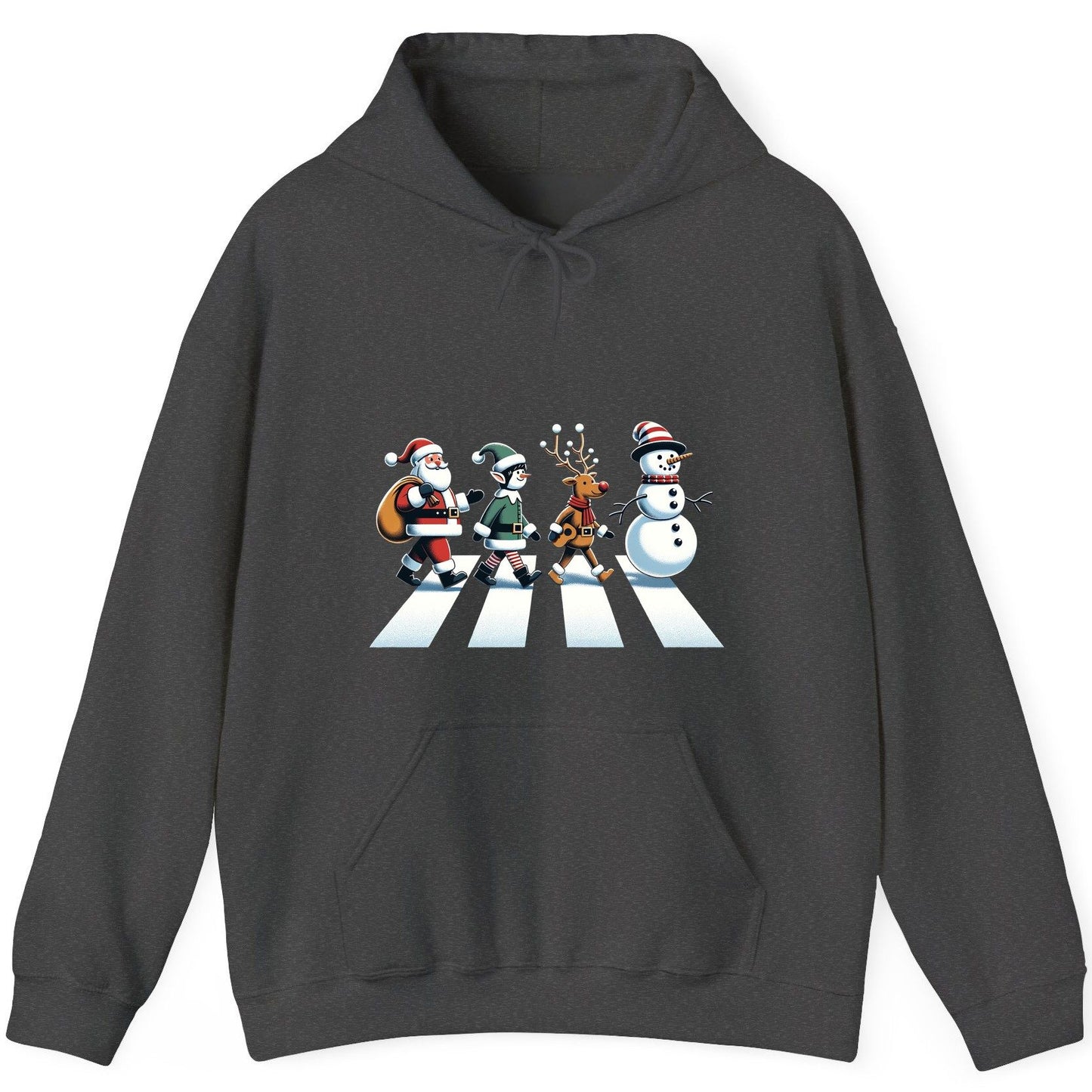 Christmas Abbey Road Parody Christmas abbey road parody Hoodie Dark Heather product mockup