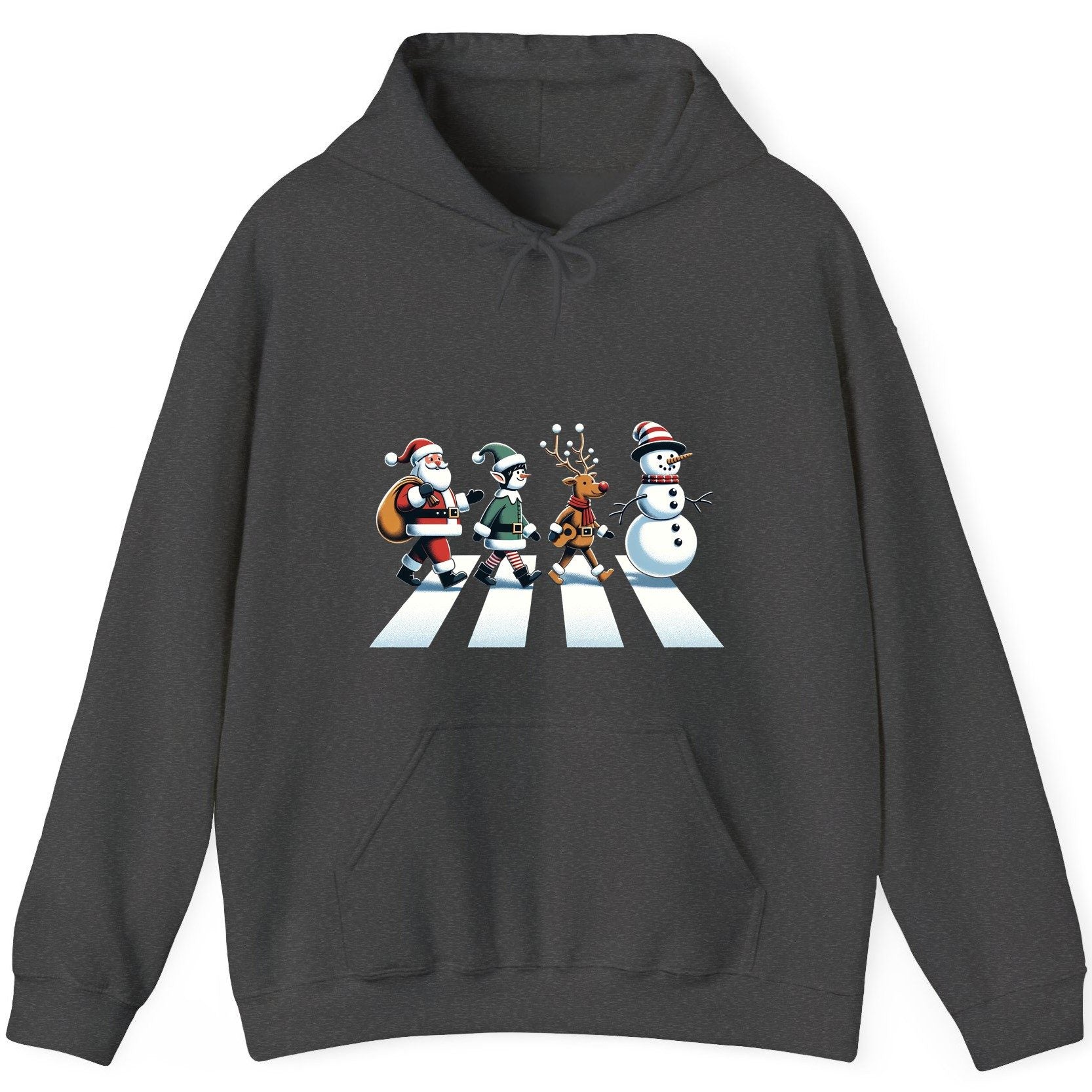 Christmas Abbey Road Parody Christmas abbey road parody Hoodie Dark Heather product mockup