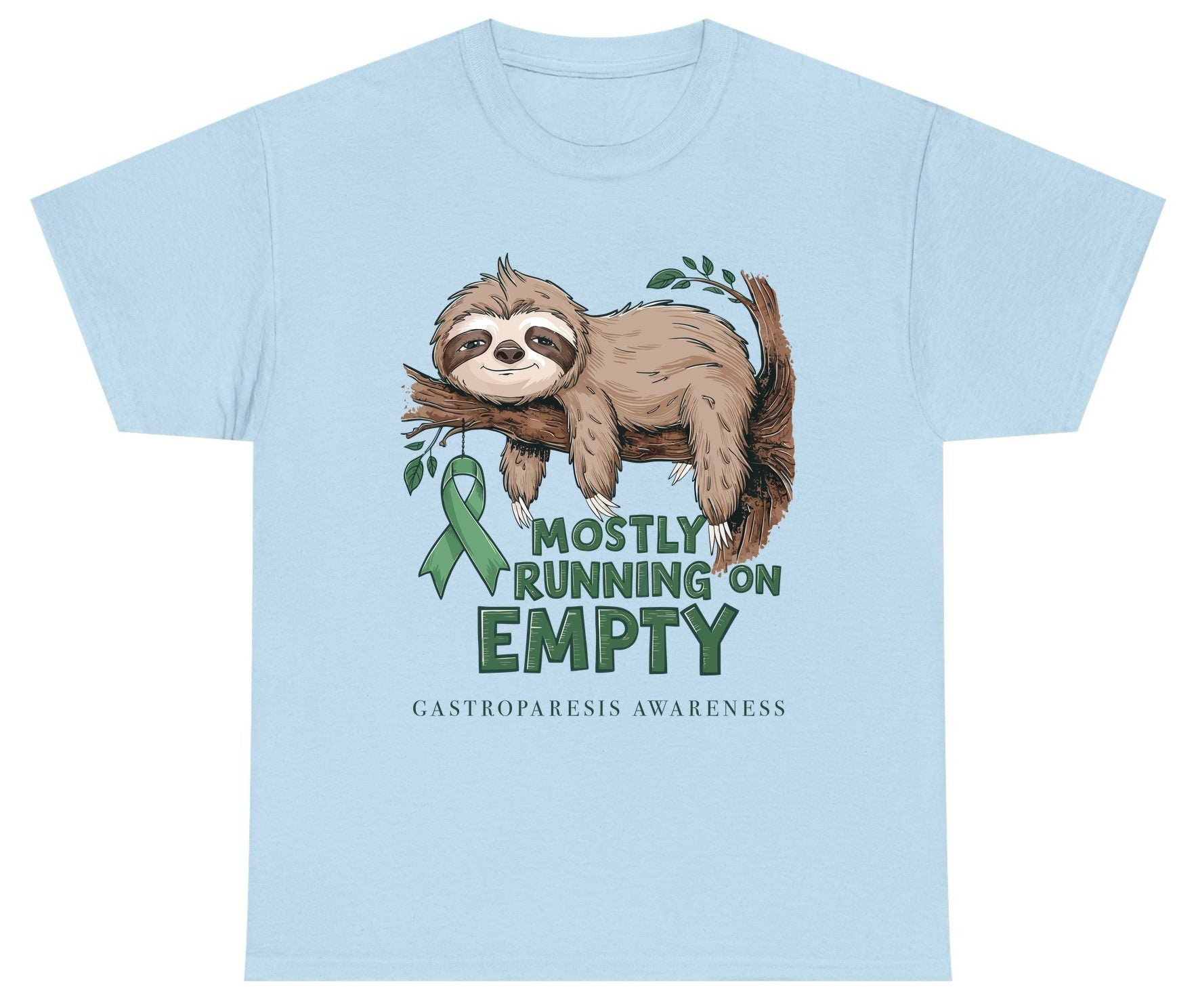 Mostly Running on Empty Gastroparesis Awareness gastroparesis awareness Youth T-Shirt Light Blue product mockup