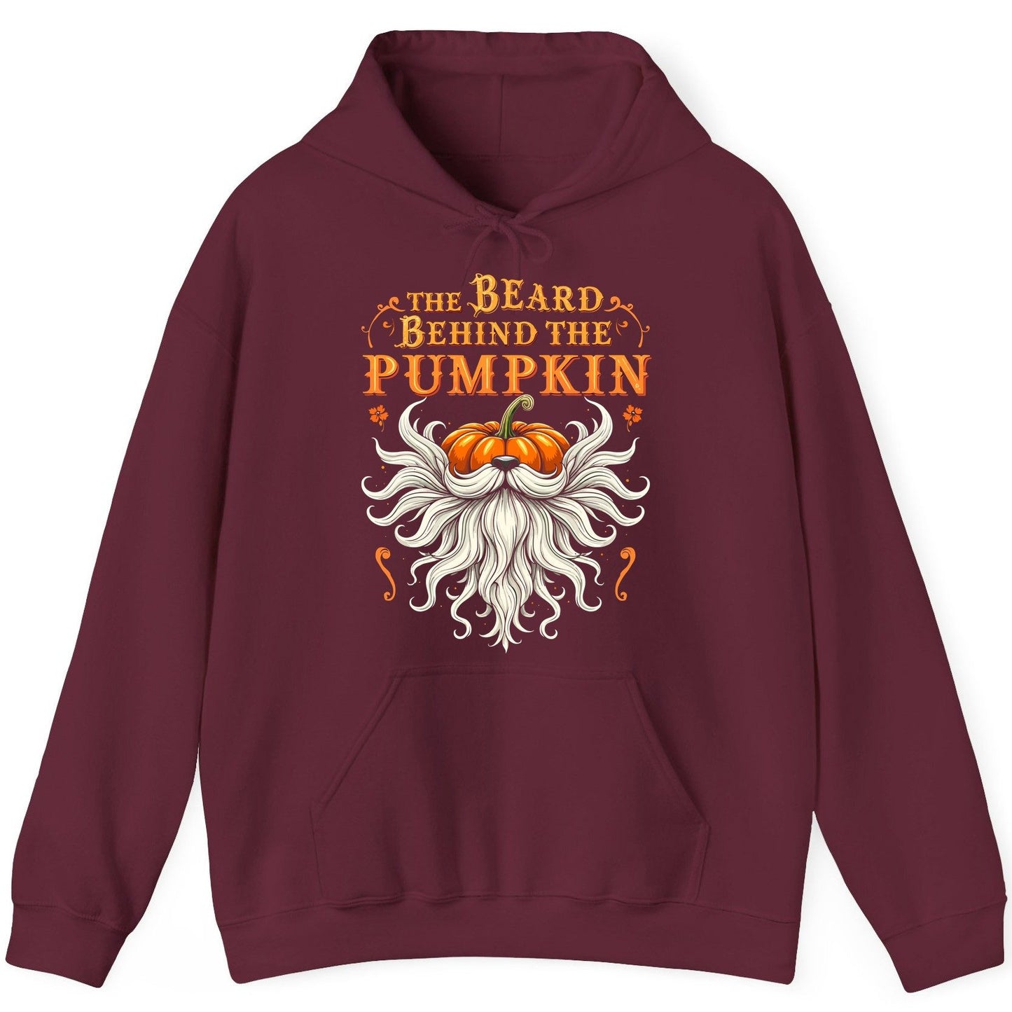 The Beard Behind the Pumpkin bearded dad Hoodie Maroon product mockup