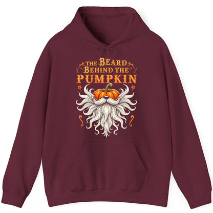 The Beard Behind the Pumpkin bearded dad Hoodie Maroon product mockup