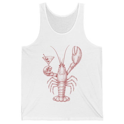 Vintage Lobster Martini lobster Tank Top White product mockup