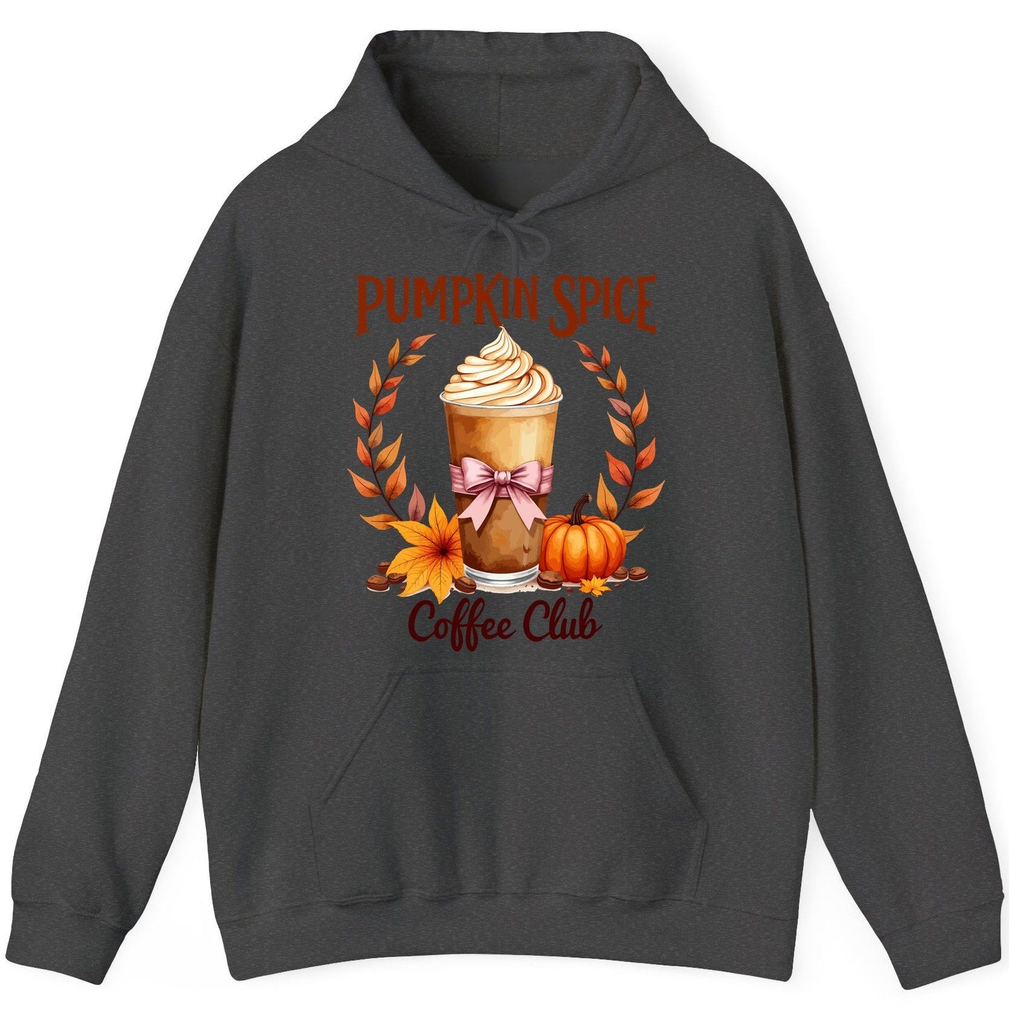 Pumpkin Spice Coffee Club pumpkin spice latte Hoodie Dark Heather product mockup