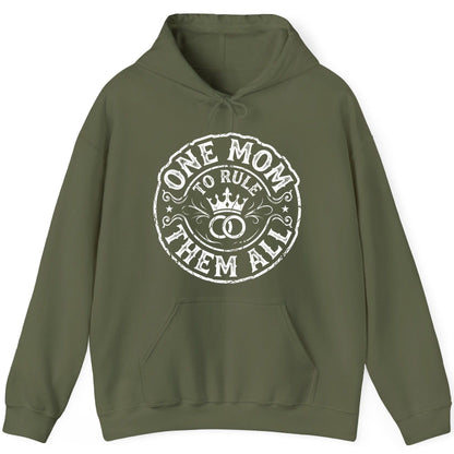 One Mom to Rule Them All Funny Moms Hoodie - product mockup - Military Green