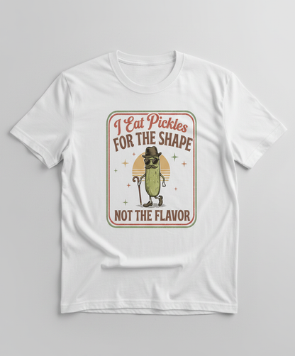 Funny Pickle I Eat Pickles For The Shape Retro Design T-Shirt - White